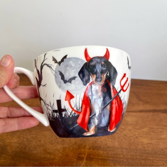 Portobello By Design Bone China Cup Halloween Mug Dachshund Dog Little Devil - Picture 4 of 7